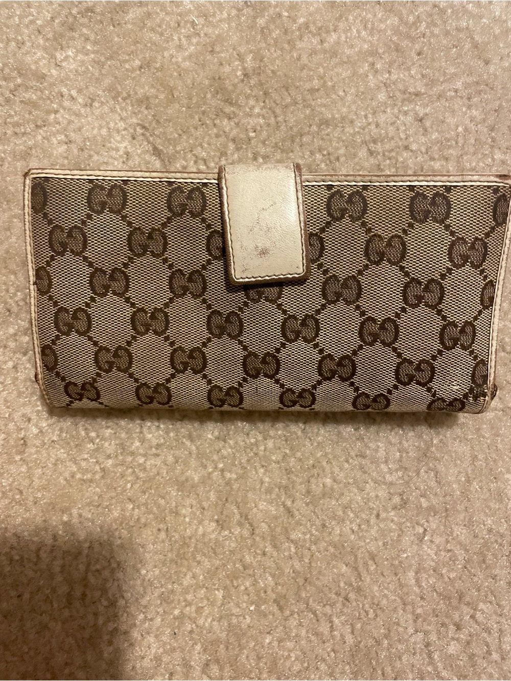 Gucci GG Canvas Horsebit Long Wallet Cream Brown Flap Wallet - Picture 10 of 11